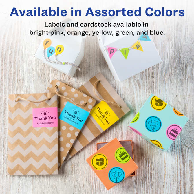 Avery® Easy Peel® Rectangle Labels with Sure Feed™, Assorted ...