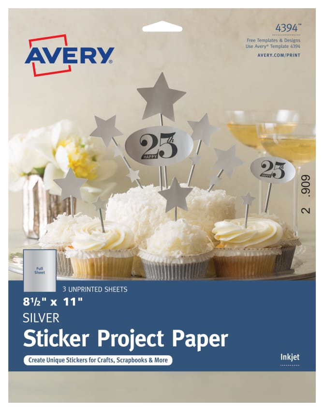 Avery Repositionable Sticker Project Paper, Matte White, 8.5 x 11