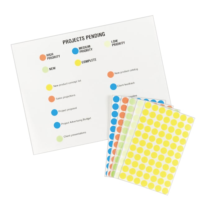 2 Permanent Color-Code Round Dot Inventory Labels: 100/Pack