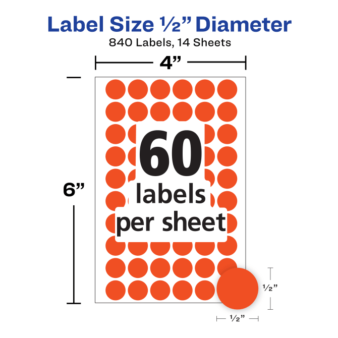 ChromaLabel 1-1/2 Round Month Labels | 288 Labels/Kit