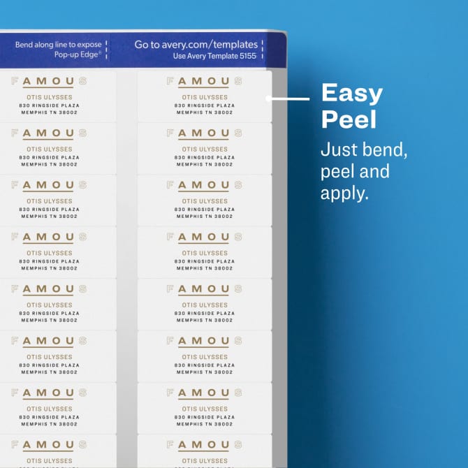 Avery® Easy Peel® Return Address Labels, Sure Feed™ Technology, Permanent  Adhesive, 2/3