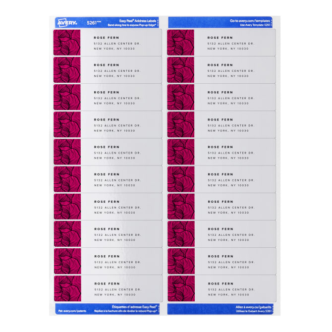 Avery® Easy Peel® Address Labels, Sure Feed™ Technology, Permanent  Adhesive, 1