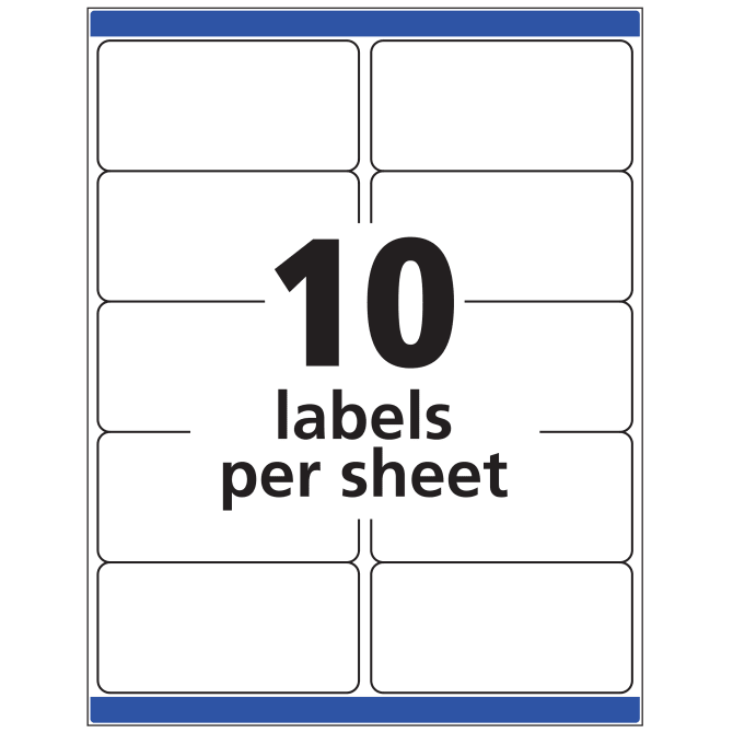 Avery Shipping Labels, White, 2 x 4, Sure Feed, Laser, Inkjet, 100 Labels  (18163) 0.396 lb 