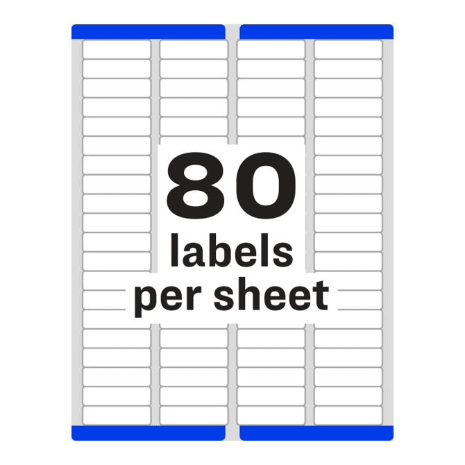 Yens® Label 80up Labels 100 sheets for Laser/InkJet 1 3/4 x 1/2 Inch (Same  size as Avery 5167) 