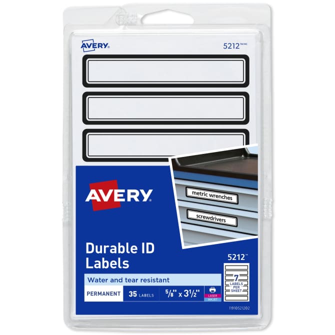 Avery® Durable ID Labels, 5/8