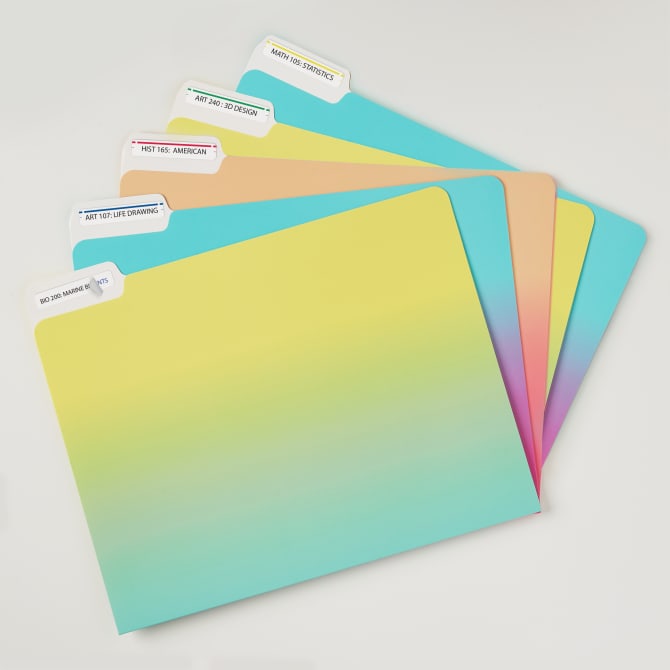 TrueBlock® File Folder Labels, 2/3” x 3-7/16”, 750 Printable Labels,  Permanent, Assorted Colors (5266)