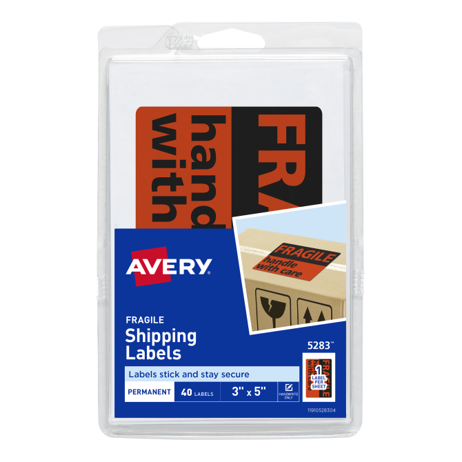 Avery® Fragile Labels, 3