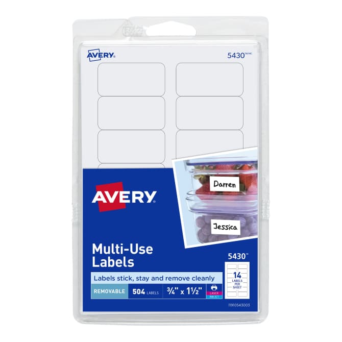 Avery® Removable Labels, Removable Adhesive, 3/4