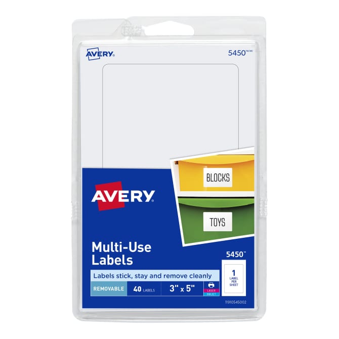 Avery® Removable Labels, Removable Adhesive, 3