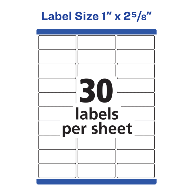 White Weatherproof Laser Shipping Labels, x 2-5 8, 1500 Pack - 1