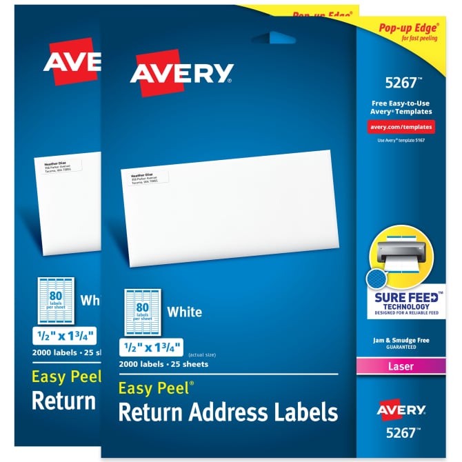 Easy Peel® Return Address Labels, 1/2