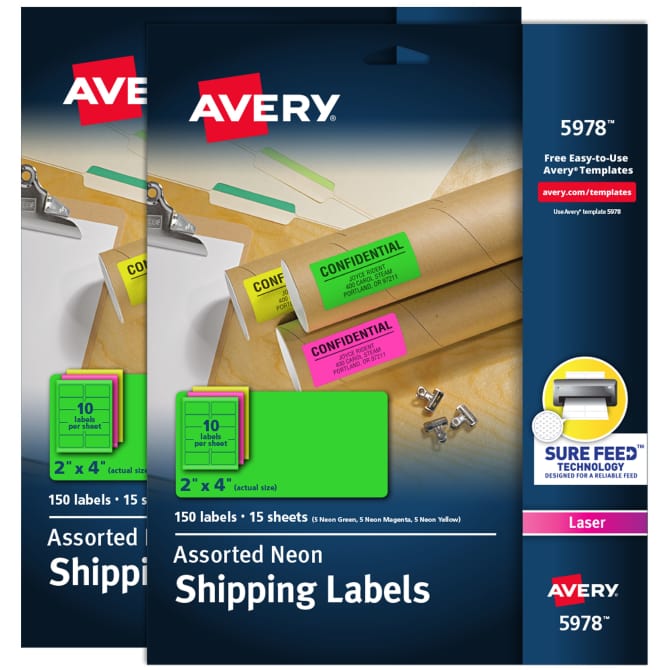 Neon Address Labels with Sure Feed™, 2