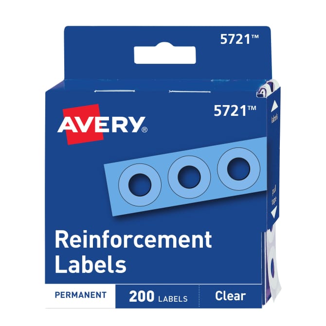 Avery(R) White Self-Adhesive Reinforcement Labels 6734, 1/4 Round