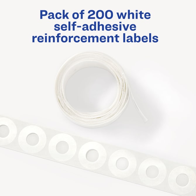 Avery(R) White Self-Adhesive Reinforcement Labels 6734, 1/4 Round
