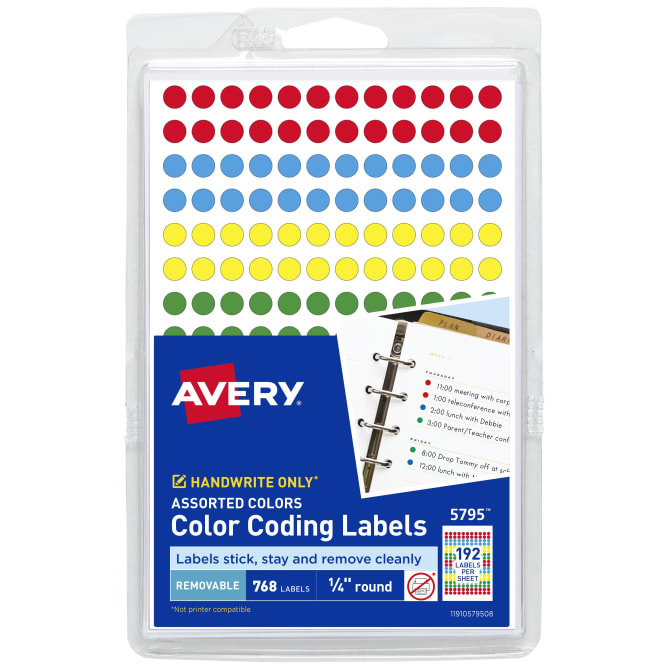Tag-A-Room 1/2 Inch Round Color Coding Circle Dot Label Stickers, 12 Bright  Colors, 8 1/2 x 11 Sheet
