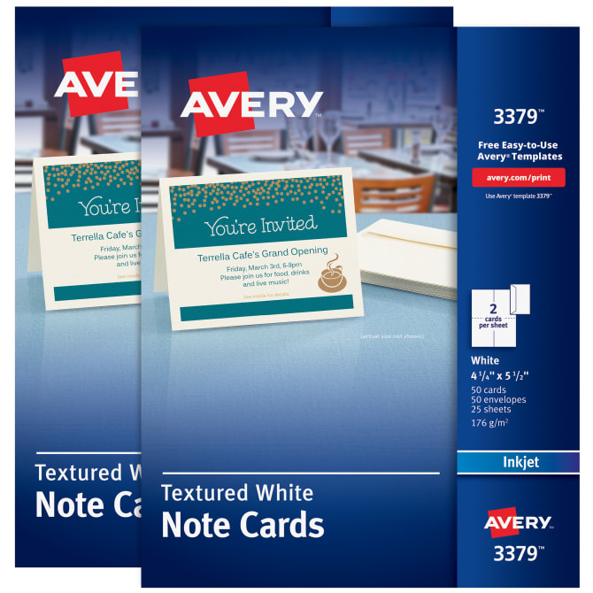 Note Cards, 4-1/4 x 5-1/2, Two-Sided Printing, Matte White, Inkjet  Printers, 2 Pack, 100 Cards with Envelopes (5813)