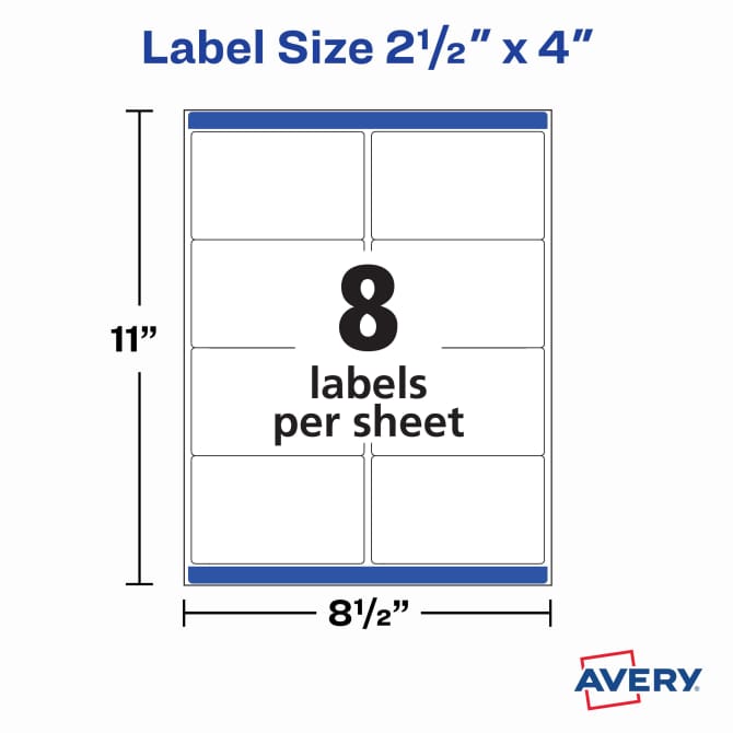 Avery® TrueBlock® Shipping Labels with Sure Feed™, 2-1/2