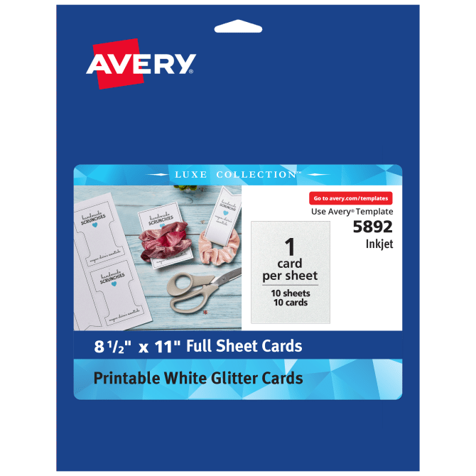 Avery® Luxe Collection™ Glitter Cardstock, 8.5 x 11, Mess-Free