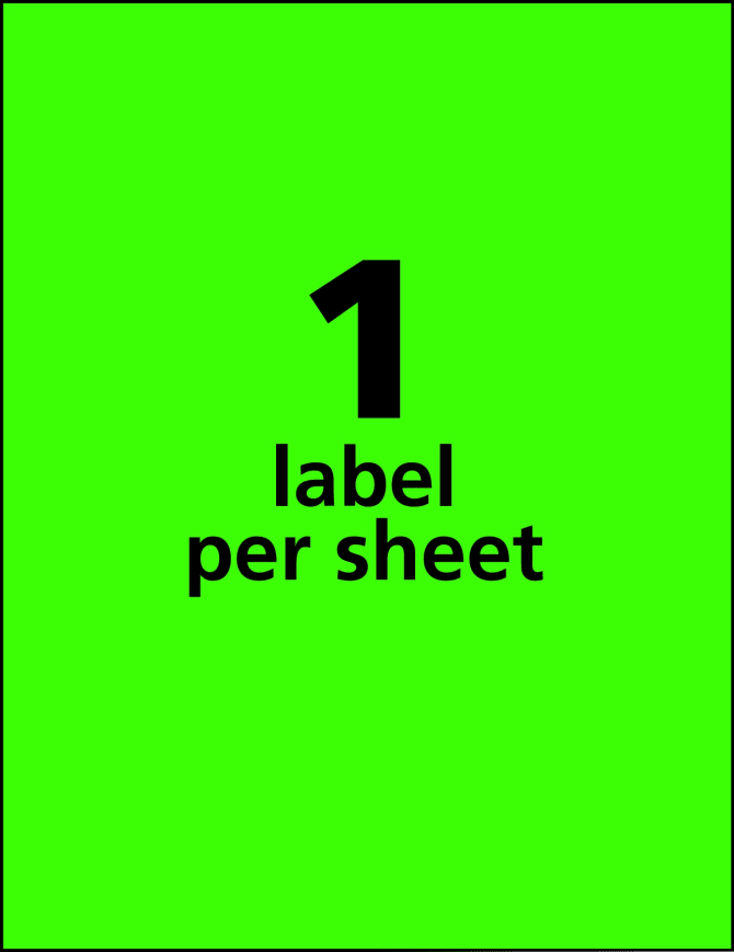 Sticker Paper, 100 Sheets, Fluorescent Green