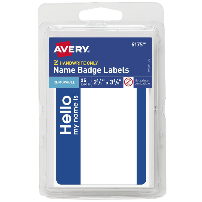 Avery Self-Adhesive Name Tags, Handwrite Only, (6175) | Avery.com