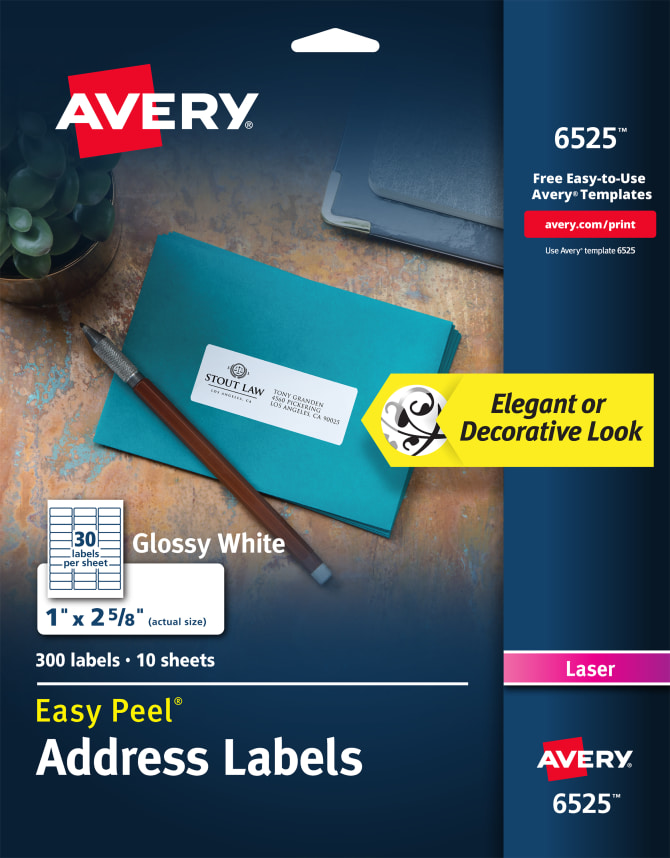 Avery® Easy Peel® Address Labels, Glossy, 1