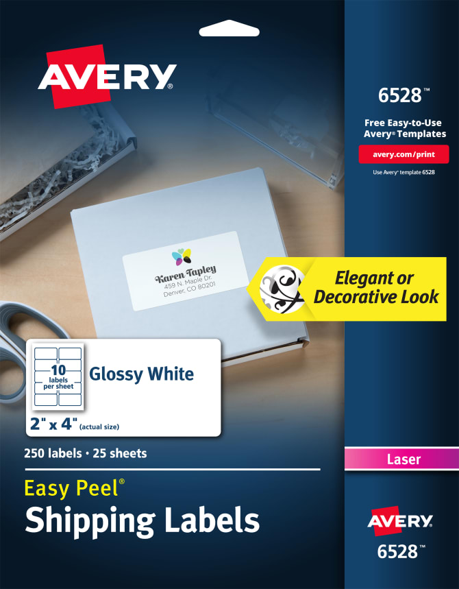 Avery® Easy Peel® Shipping Labels, Glossy, 2