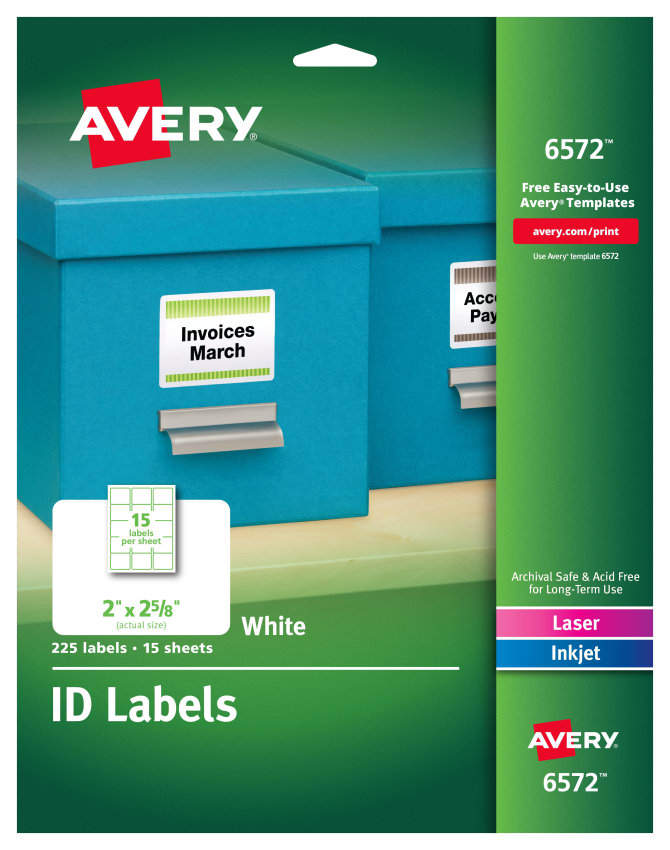 AVERY 6471 REMOVABLE white  labels 1 x 2-5/8-10 sheets/160 labels NEW pack 