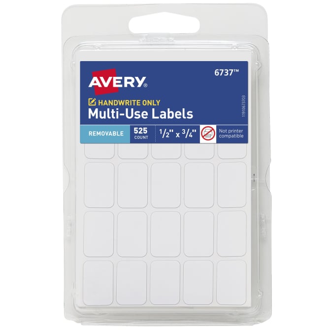 Avery® Multi-Use Removable Labels, 1/2