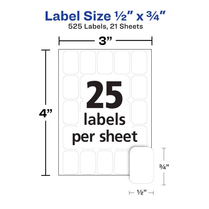 Avery® Multi-Use Removable Labels, 1/2