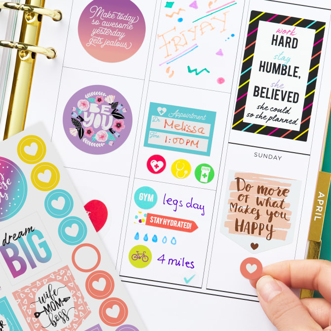  Savvy Bee - Planner Stickers, Productivity Stickers for  Journals, Agenda, or Calendars, Premium Glossy Stickers, Planner Stickers  and Accessories, Standard Pack of 20 Sheets (826 Stickers) : Office Products