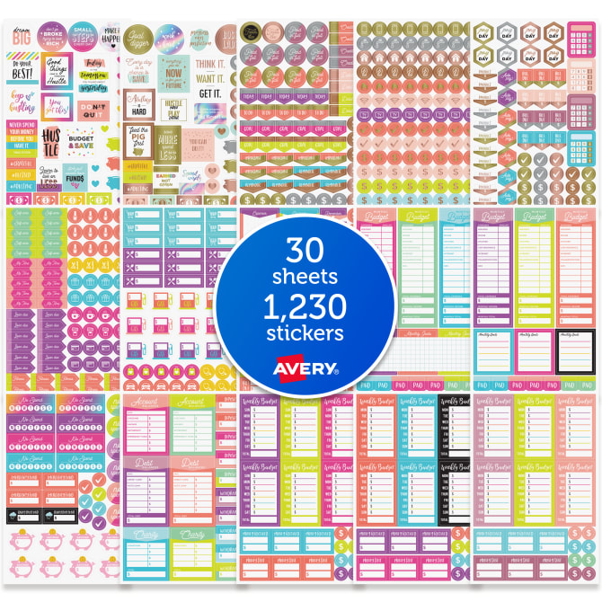 Avery® Student Planner Stickers Variety Pack, 30 Sticker Sheets