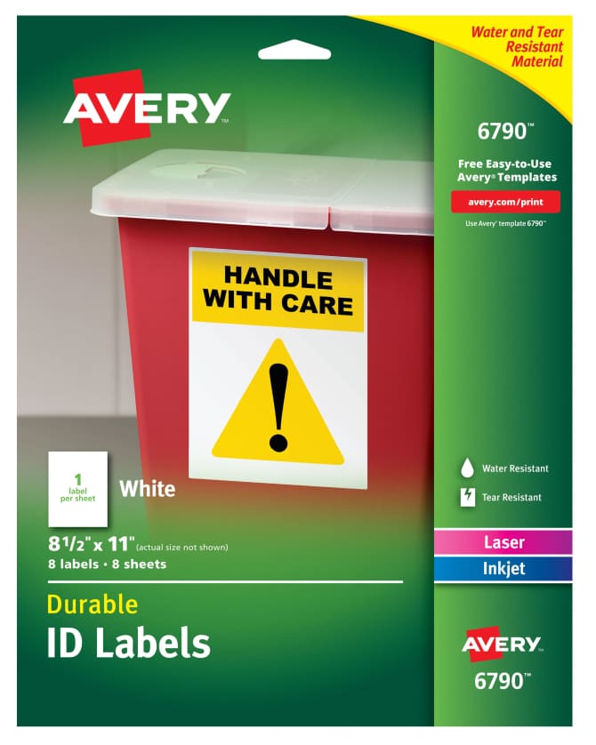 Avery Durable ID Labels 8-1/2