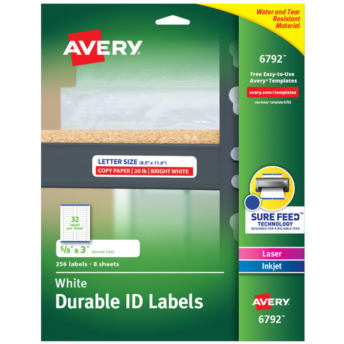 Avery Durable Id Labels 5 8 X 3 256 Labels 6792 Avery Com
