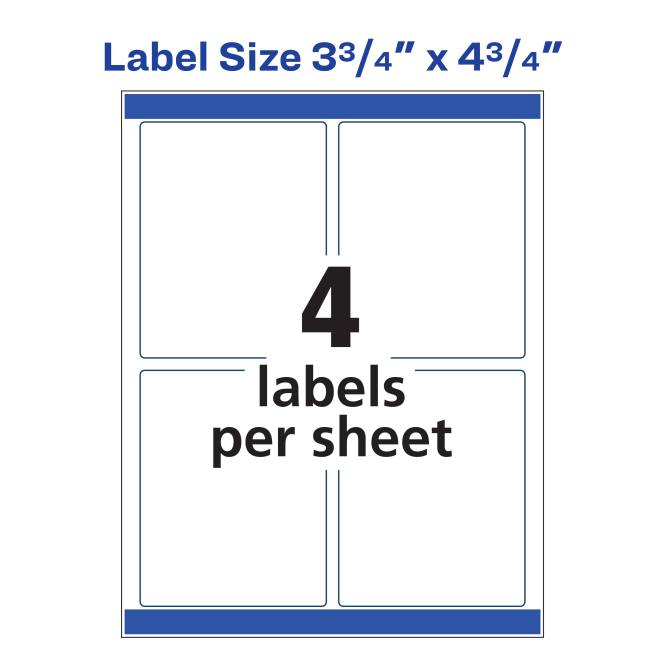 Avery Shipping Labels Permanent Adhesive 100 Labels (6878 ...
