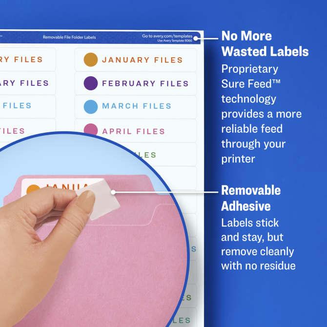 File Folder Labels with Sure Feed 2 3 x 3 7 16 750 Printable