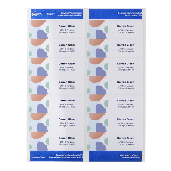 Avery® Easy Peel® Address Labels, Sure Feed™ Technology, Permanent  Adhesive, 1-1/3