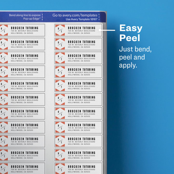 Avery Easy Peel Return Address Labels 1/2