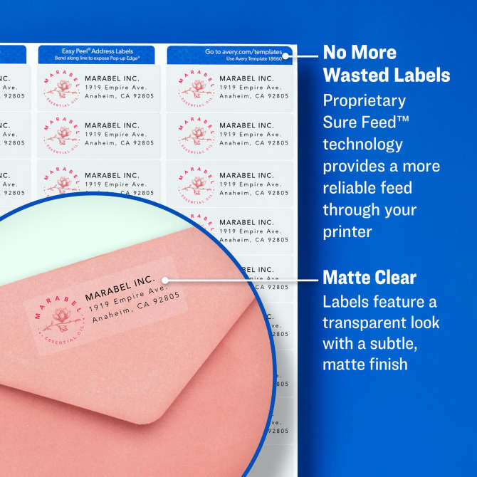 Avery clear clearance labels