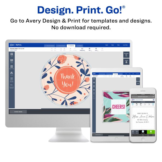 Avery® Glossy White Round Labels with Sure Feed™, 2