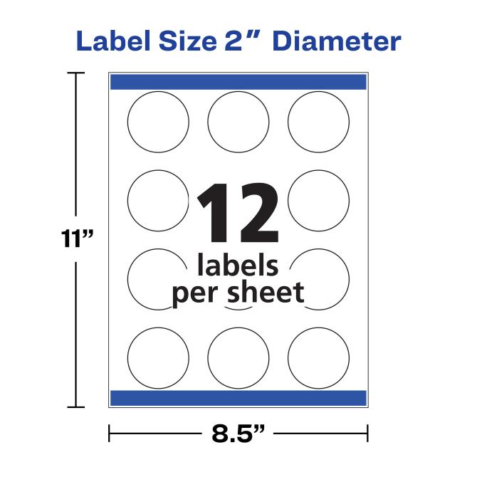 Avery® Glossy White Round Labels with Sure Feed™, 2