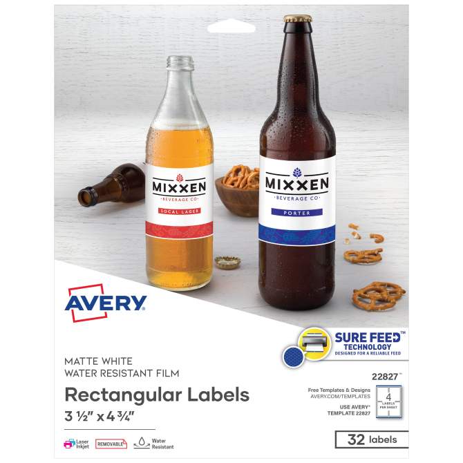 Avery White Weatherproof Laser Shipping Labels