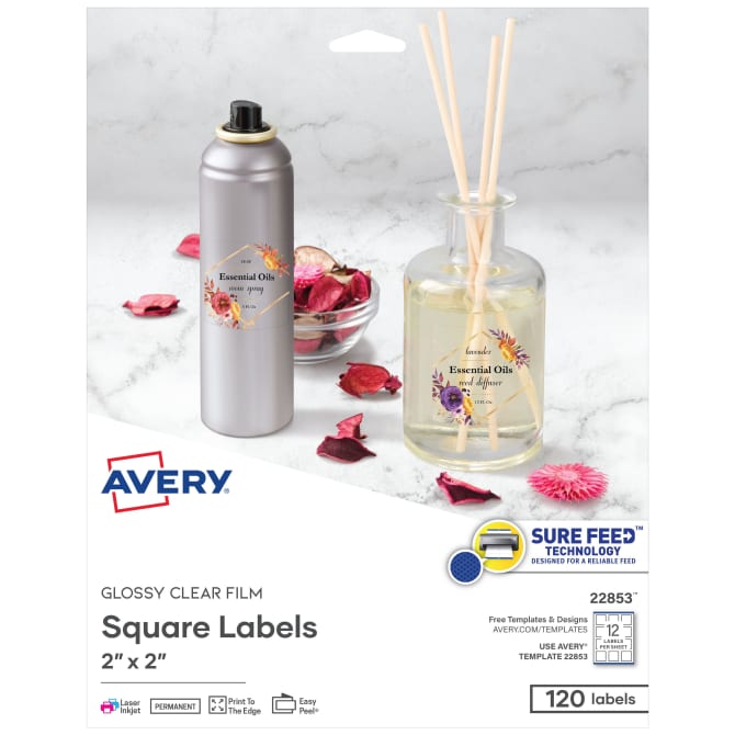Avery clear clearance labels