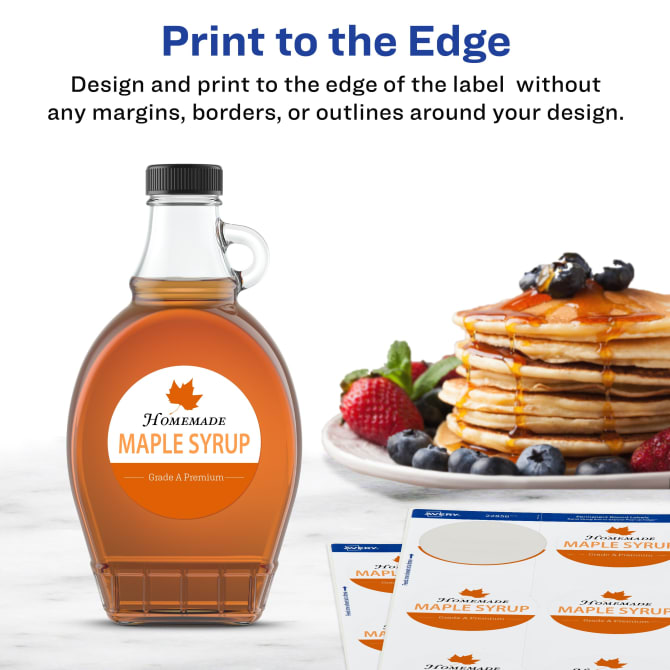 Avery® Waterproof White Round Labels with Sure Feed™, 2-1/2