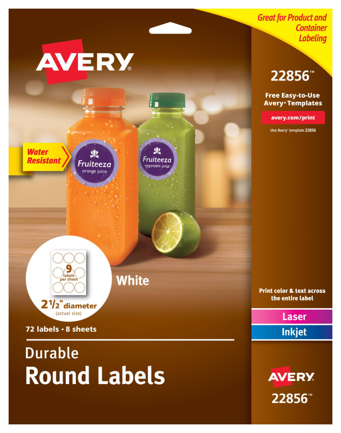 Avery Round Labels 2 1 2 Diameter 72 Labels 22856 Avery Com