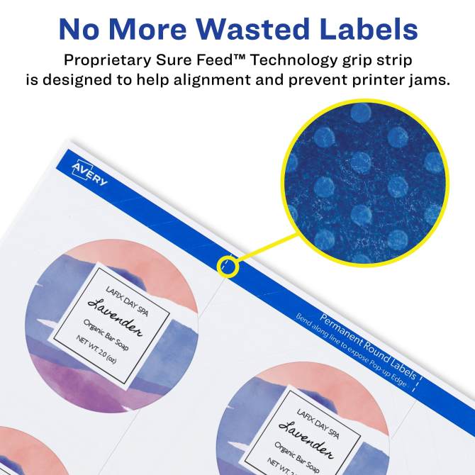 Avery® Matte White Round Labels with Sure Feed™, 2