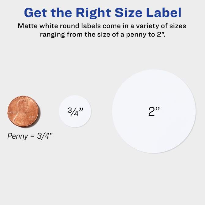 Avery® Matte White Round Labels with Sure Feed™, 2