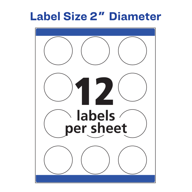 Avery® Matte White Round Labels with Sure Feed™, 2