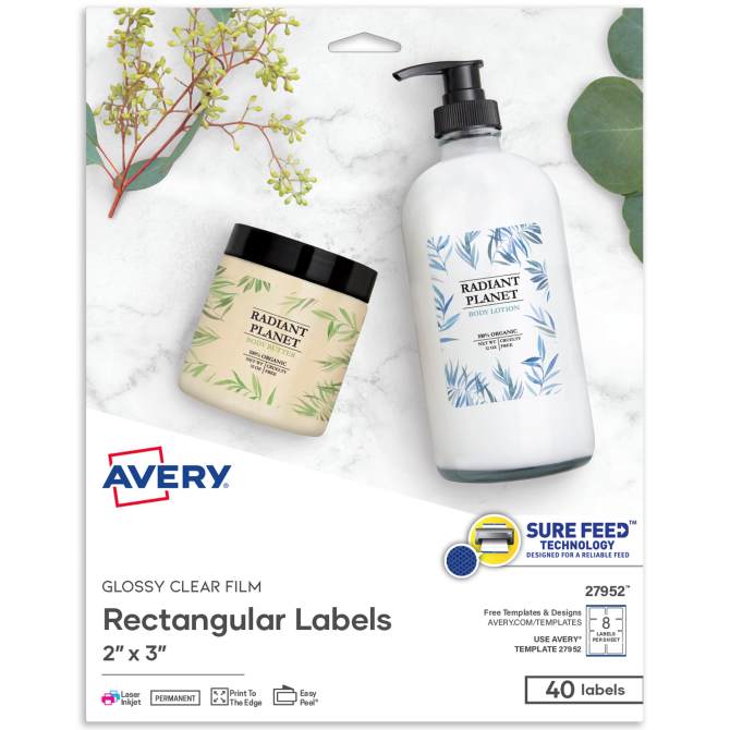 Avery® Glossy Clear Labels, 2