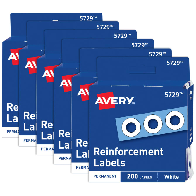 Avery Dispenser Pack Hole Reinforcements 1/4 Dia Clear 200/pack