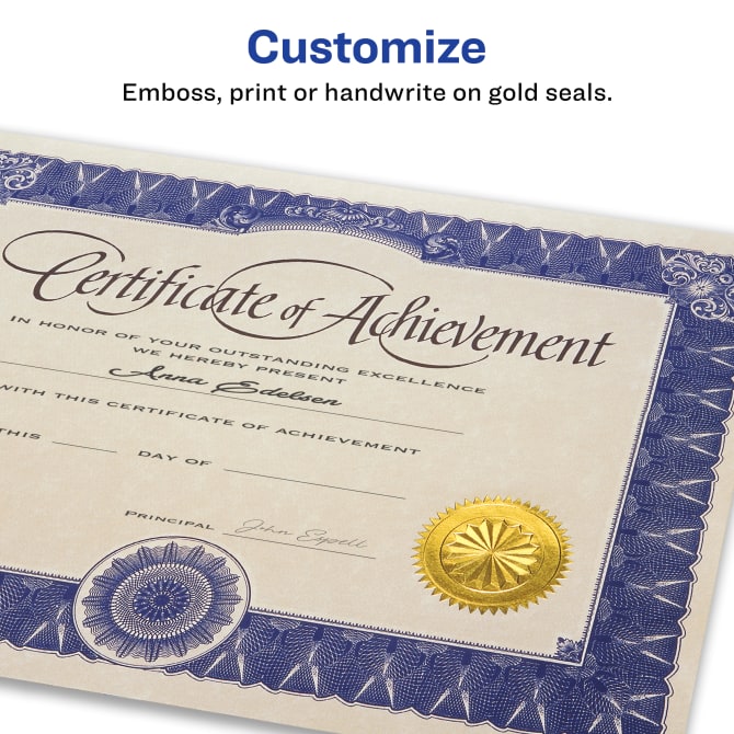 Gold Seal Stickers Certificates